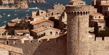 A historic castle with sea views in Tossa de Mar, Spain, showcasing medieval architecture.